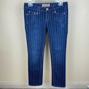 Candie’s | Vintage Striped Embroidered Back Pockets Denim Straight Jeans